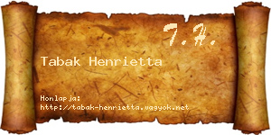 Tabak Henrietta névjegykártya